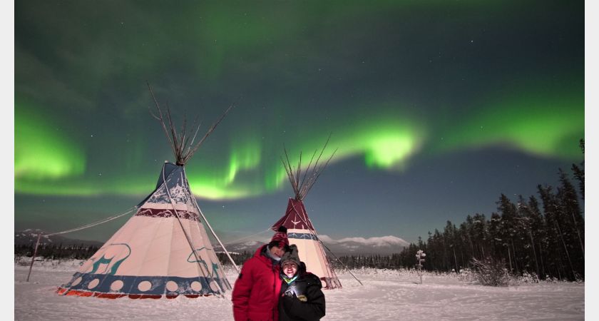 Best Value Aurora Viewing - Snowshoeing, Wildlife & Hot Springs - Winter - Whitehorse, YT
